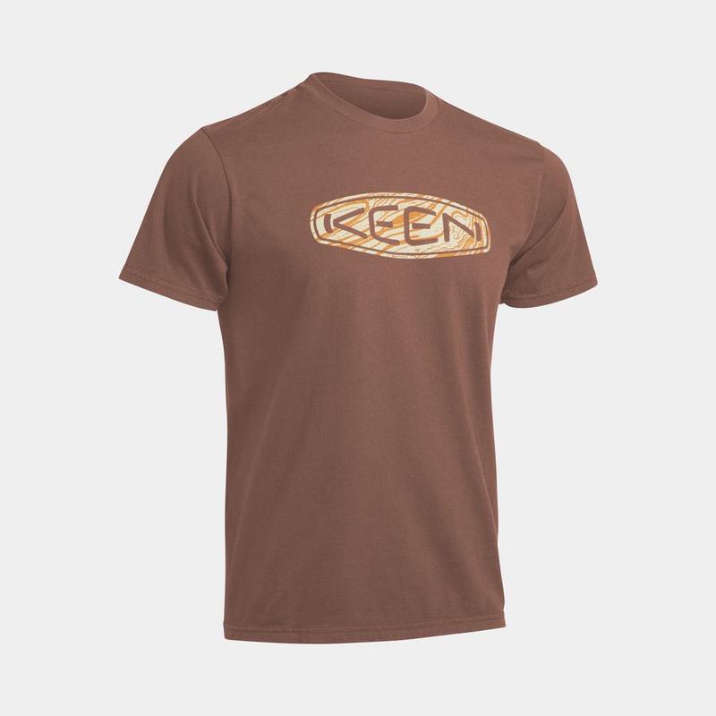 Cheap Keen Geode Logo Mens T-Shirts Brown NZ (9134-VMHKQ)